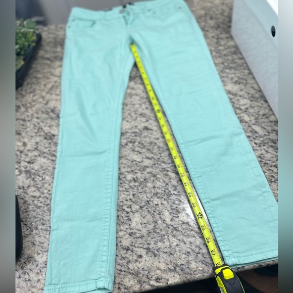 Turquoise Skinny Crop Mid/Low Rise Size 28/6 - Picture 3 of 6